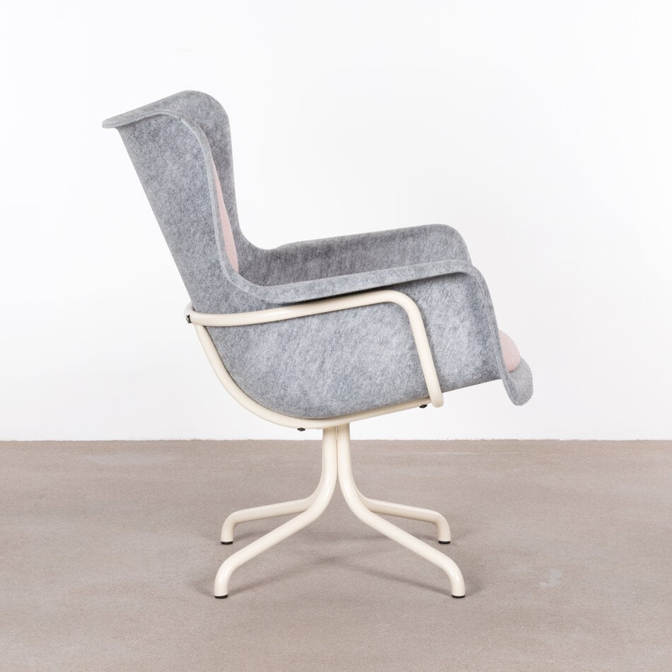 PET Fauteuil Met Opdek - Wit / Lichtgrijs / Creme/Witte Bekleding