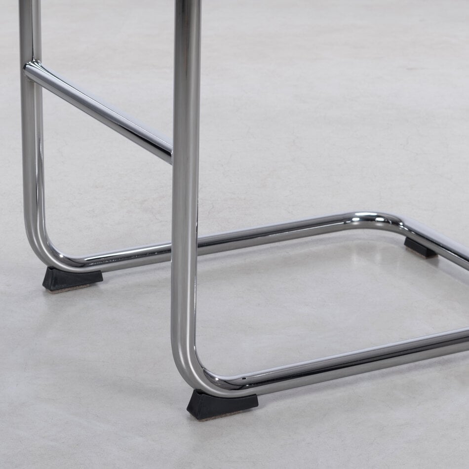 Dykmeyer De Purmer barstoel chrome frame en ribstof Petrol