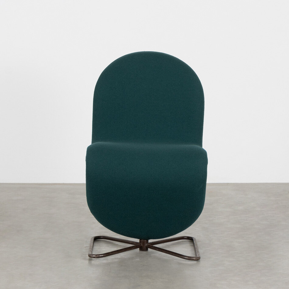 Verner Panton stoel 1-2-3 petrol wol Fritz Hansen