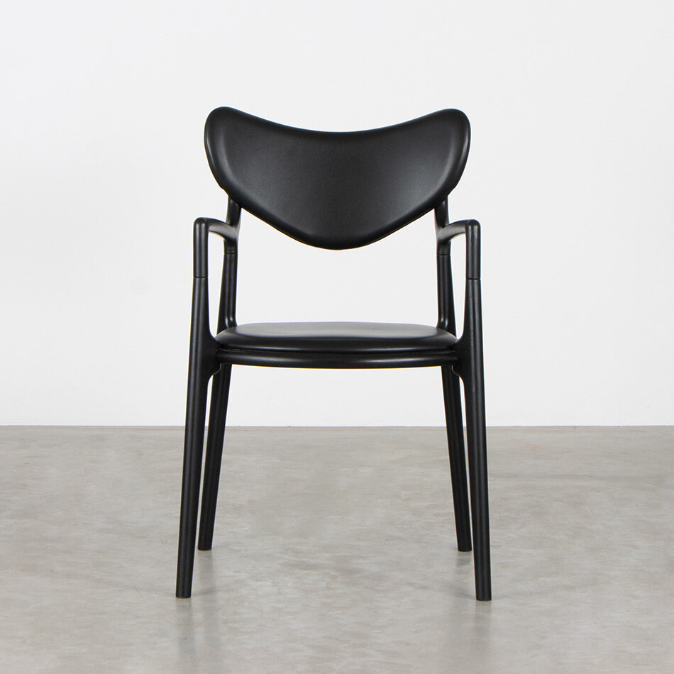 Asger Soelberg salon chair zwart leer True North