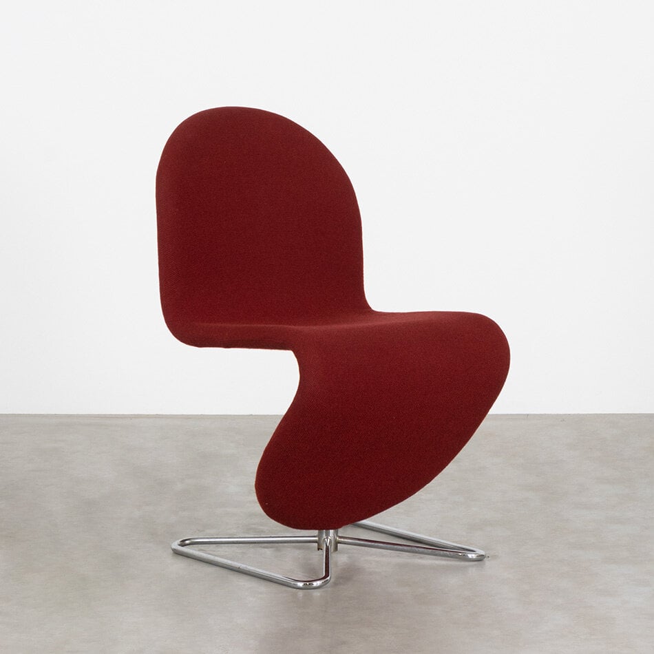 Set van 4 Verner Panton stoelen 1-2-3 wol bekleed Fritz Hansen