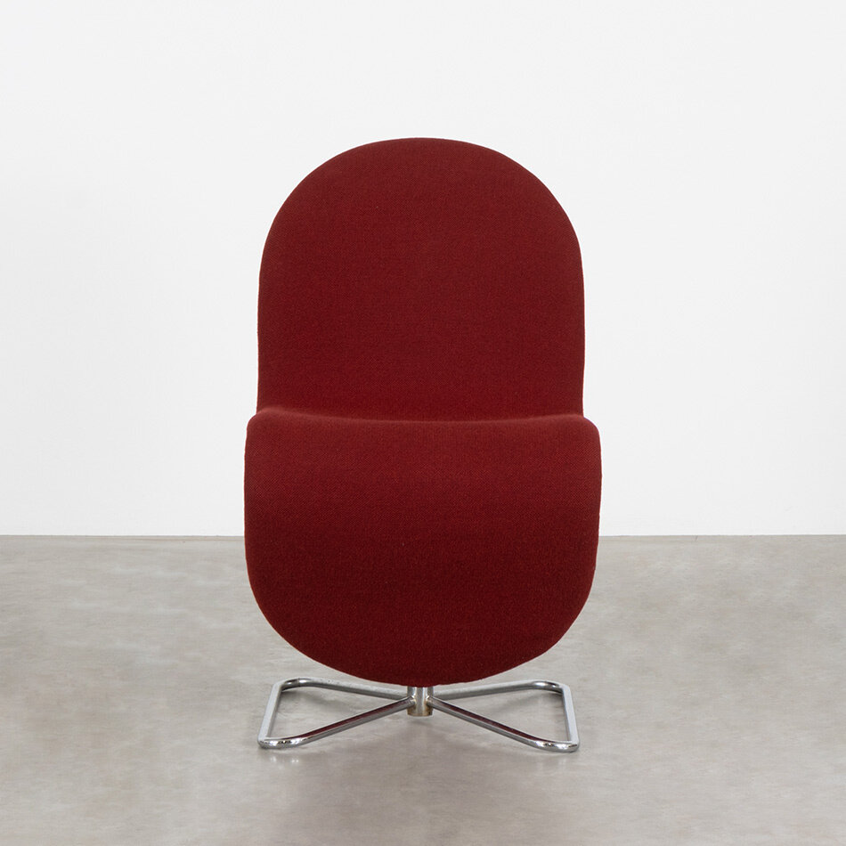 Set van 4 Verner Panton stoelen 1-2-3 wol bekleed Fritz Hansen