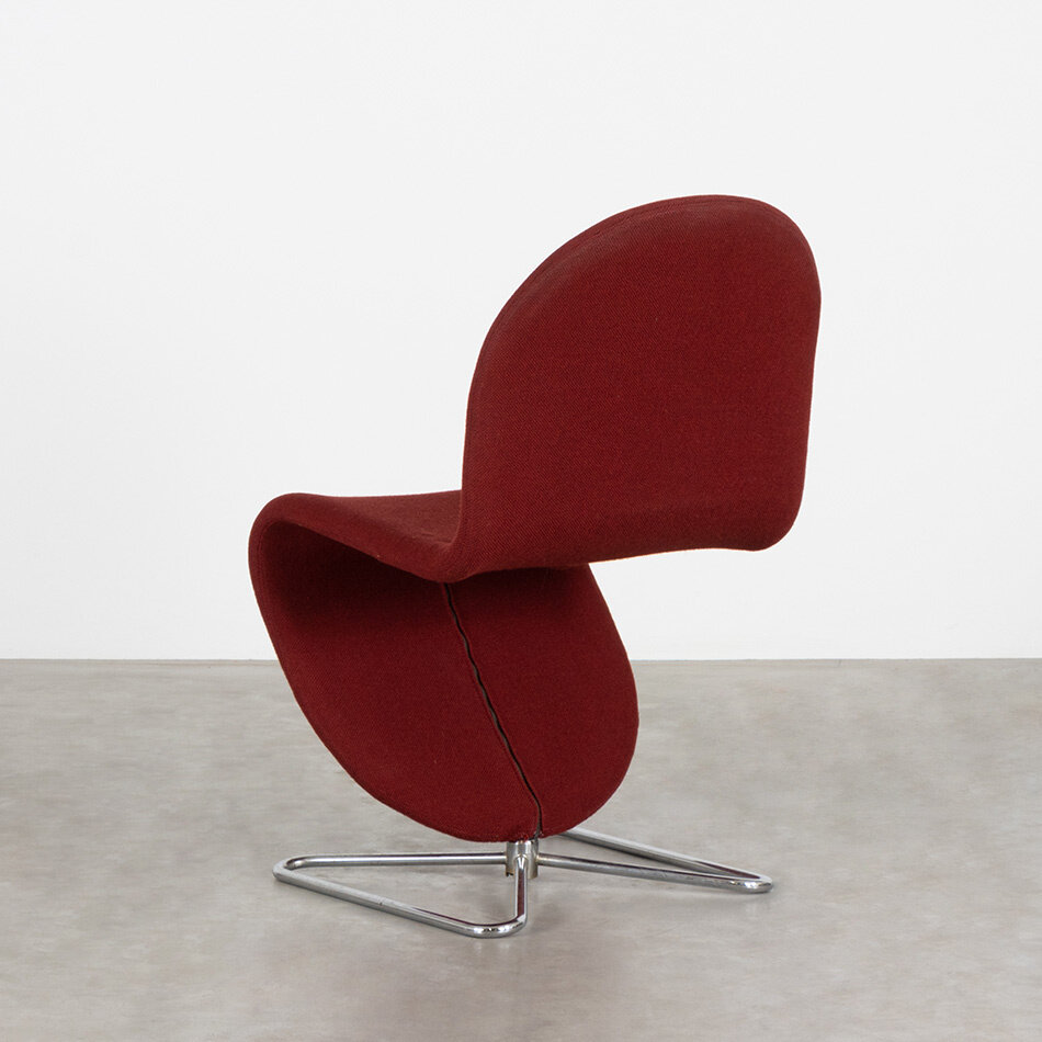 Set van 4 Verner Panton stoelen 1-2-3 wol bekleed Fritz Hansen