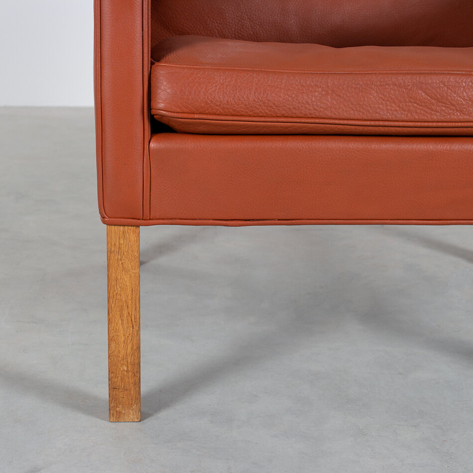 Børge Mogensen Chair Model 2207 Cognac Leer