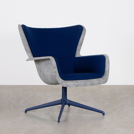 Spettr Draaifauteuil Lichtgrijs Stof Tonus Blauw met Draaivoet