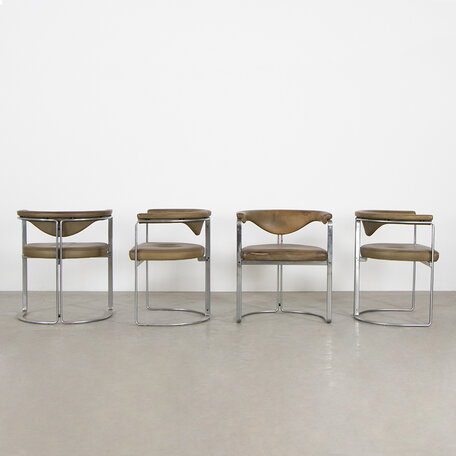 Set van 4 Horst Brüning dining chairs leather Kill International