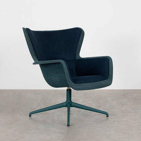 Spettr Draaifauteuil Petrol Stof Wolvilt Blauw met Draaivoet