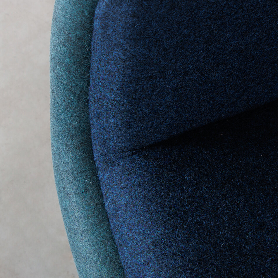 Spettr Draaifauteuil Petrol Stof Wolvilt Blauw met Draaivoet