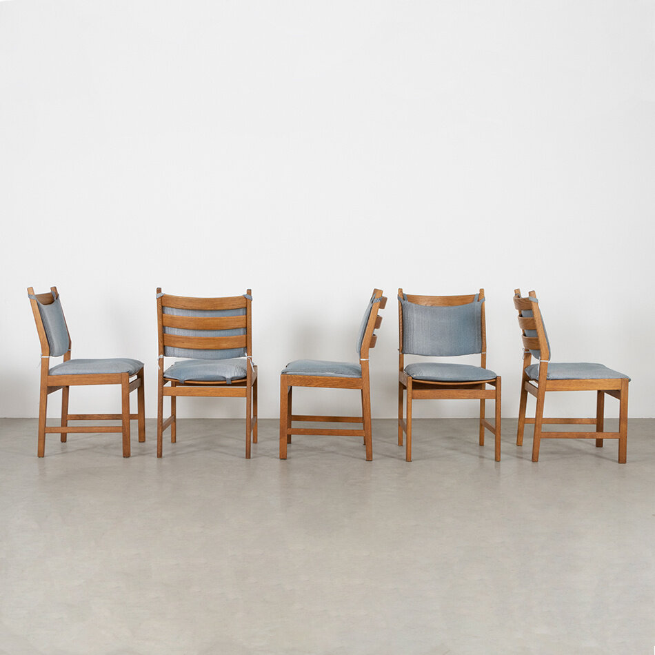 Set van 5 eiken Kurt Ostervig stoelen KP Mobler