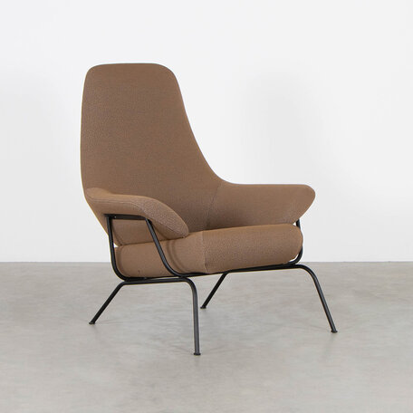 Hem Hai Lounge Chair Bruine Febrik Stof Luca Nichetto