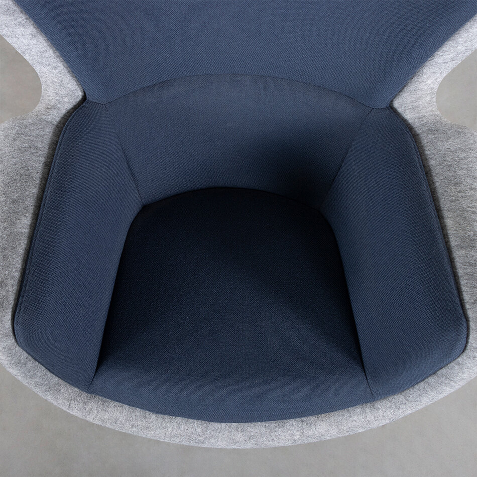 Spettr Draaifauteuil Lichtgrijs Stof Hallingdal Blauw met Draaivoet