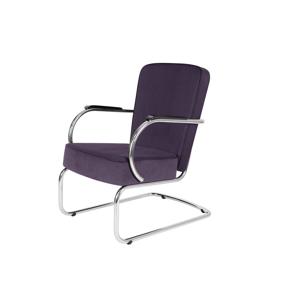 Peutie buisframe fauteuil met Manchester Ribstof 7 Lavendel