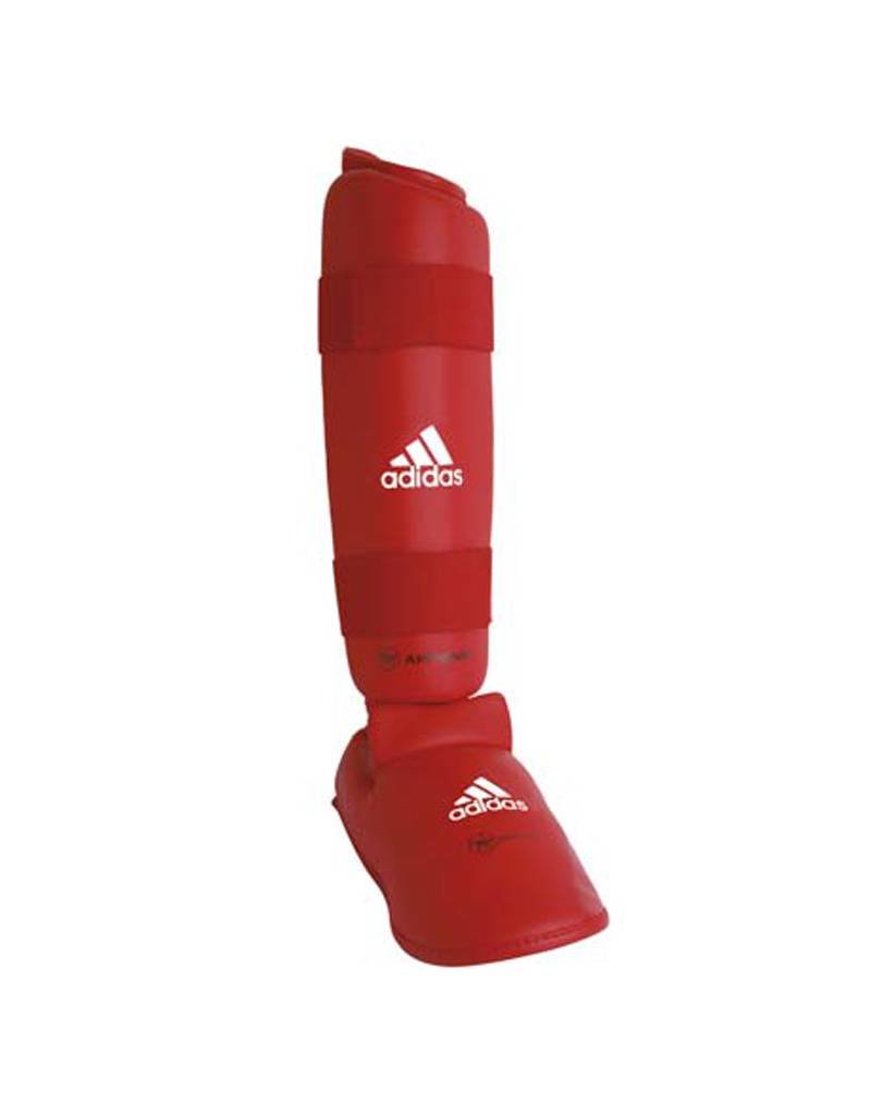 Adidas WKF Shin Protector With Removable Foot / Red