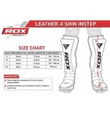 RDX SPORTS MMA Cow Hide Leather Shin Guards - Red