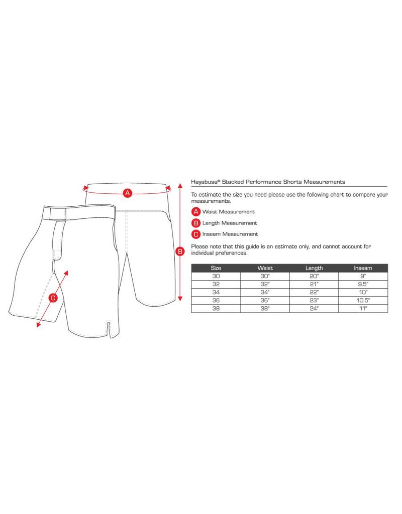 Hayabusa Rash Guard Size Chart