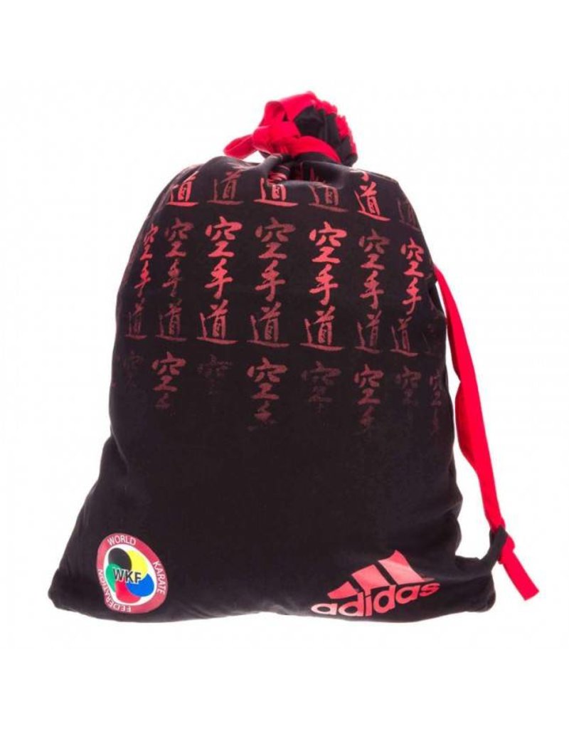 faglært Lade være med krone Adidas Backpack WKF Approved Satin Black / Red - KYOKUSHINWORLDSHOP
