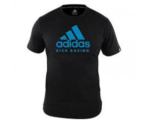 Adidas T-Shirt Kickboxing Community Black / Blue - KYOKUSHINWORLDSHOP