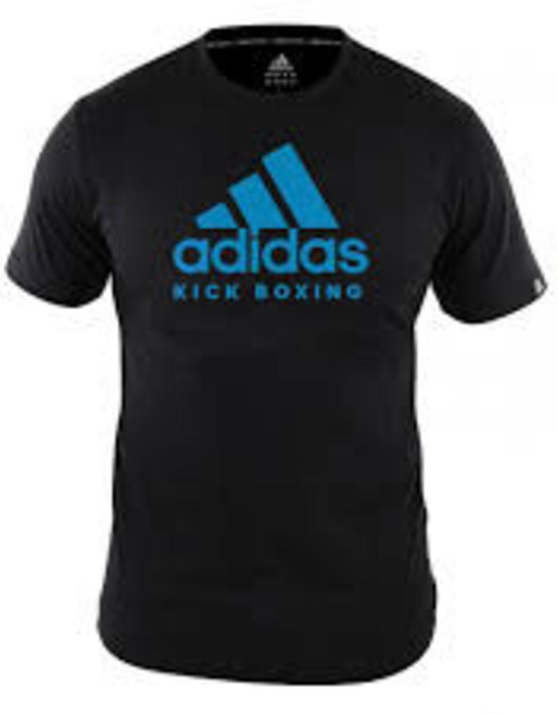 Adidas T-Shirt Kickboxing Community Black / Blue - Kyokushinworldshop