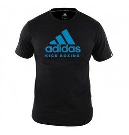 Adidas SALE!!-Adidas Kinder T-Shirt Kickboxing Community Zwart/Blauw