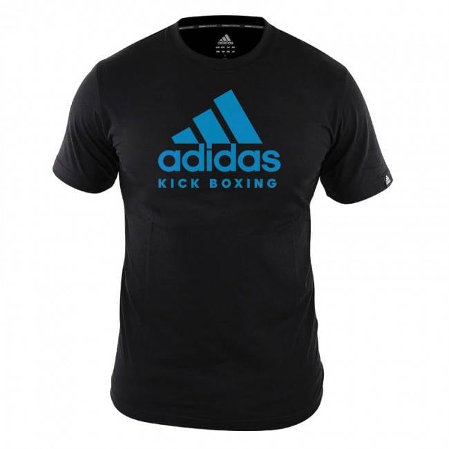 Trampas perro Mañana Adidas T-Shirt Kickboxing Community Black / Blue - KYOKUSHINWORLDSHOP