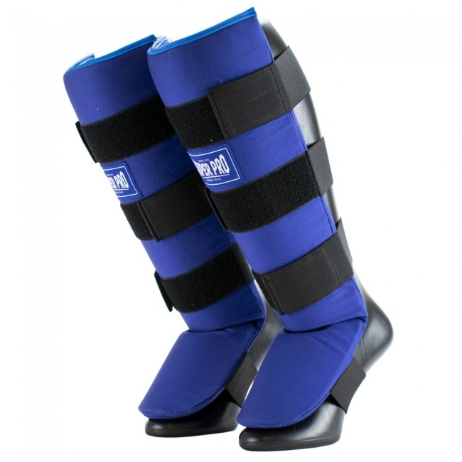 Super Pro Combat Gear Shin Guards Savior Blue / White