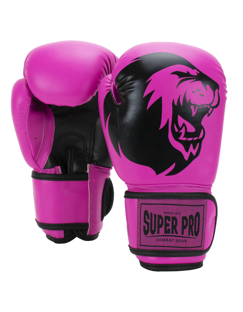 Super (kick) Combat Pink/Black - KYOKUSHINWORLDSHOP Gear gloves boxing Pro Talent