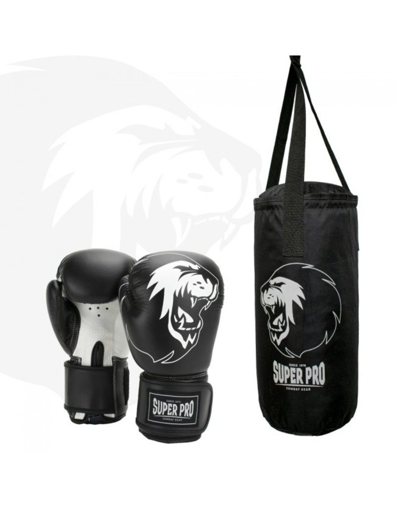 Super Pro Super Pro Combat Gear Punching Bag Set Junior Black / White