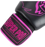 Super Pro Super Pro Combat Gear Warrior Leather (kick)boxing gloves Black/Pink