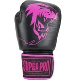 Super Pro Super Pro Combat Gear Warrior Leather (kick)boxing gloves Black/Pink