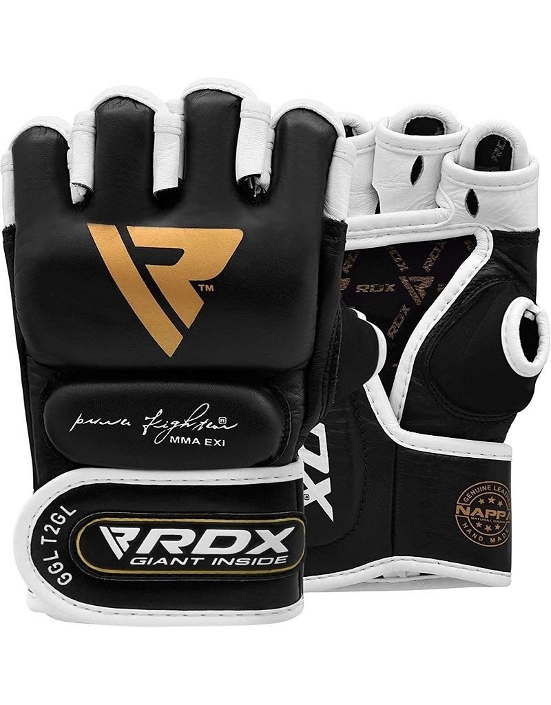 RDX SPORTS RDX Sports T2 Lederen MMA Handschoenen - Goud / Zwart