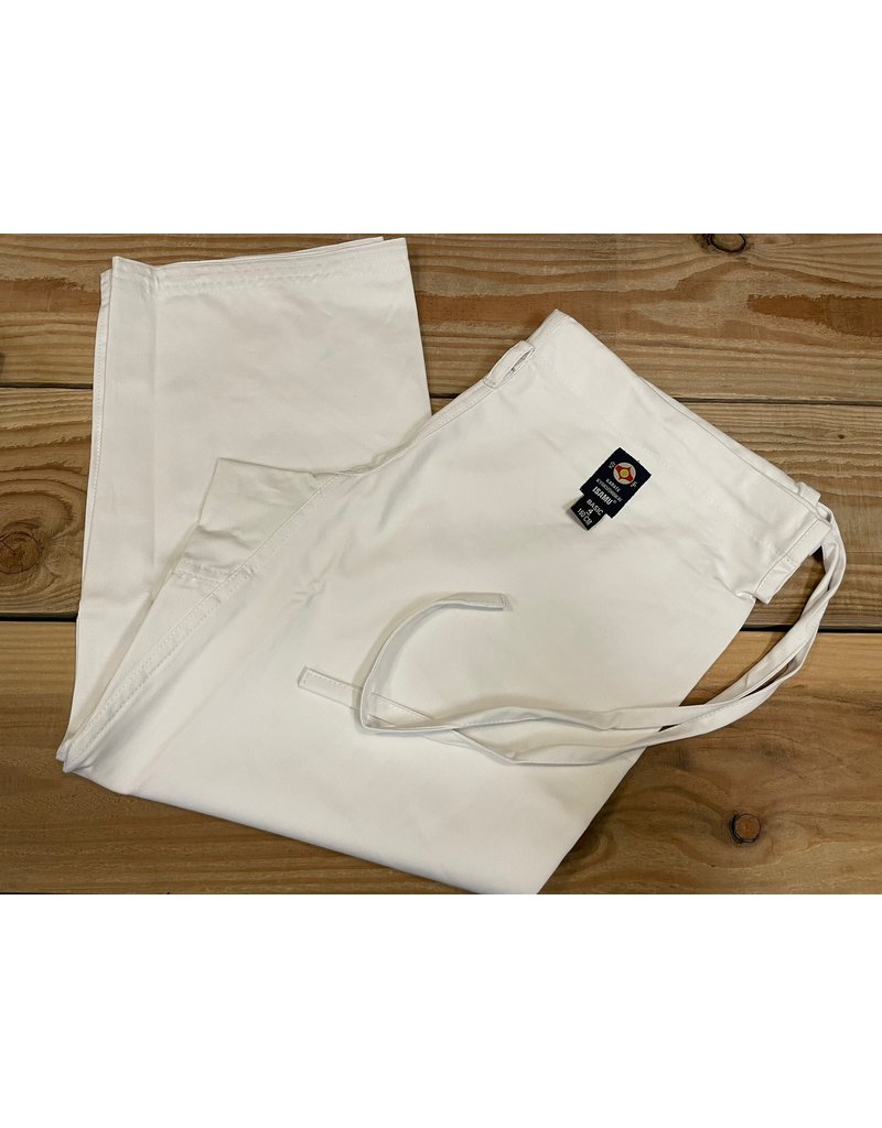 ISAMU Karate pants with traditional drawstring waist.