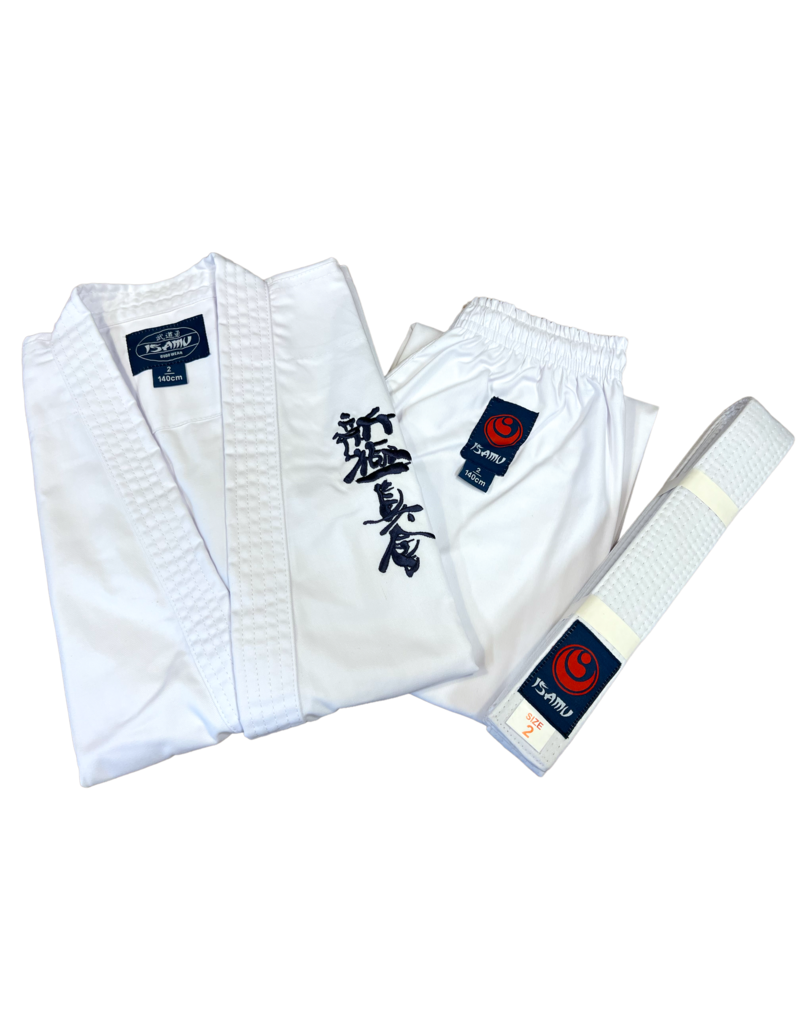 ISAMU Starter Shinkyokushin Karate Gi – Lichtgewicht Polykatoen Gi met Witte Band voor Beginners