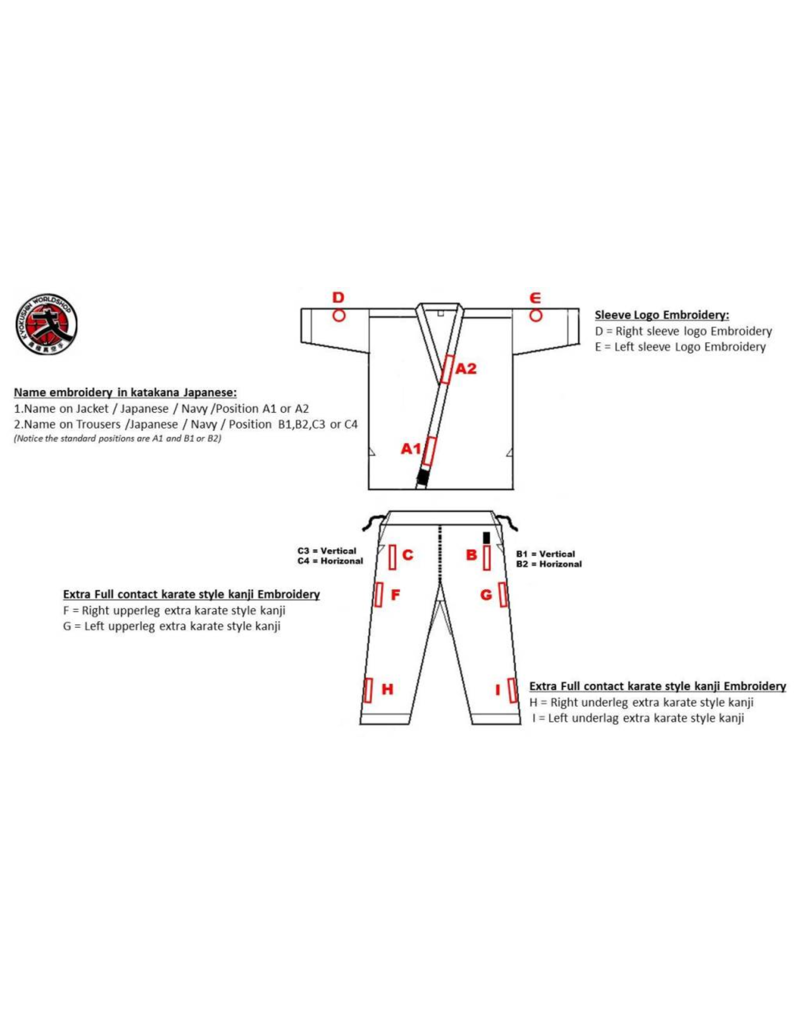 ISAMU Kyokushin 3 losse Letter types