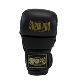 Super Pro Super Pro Combat Gear MMA Shooter Gloves Leather Black/Gold