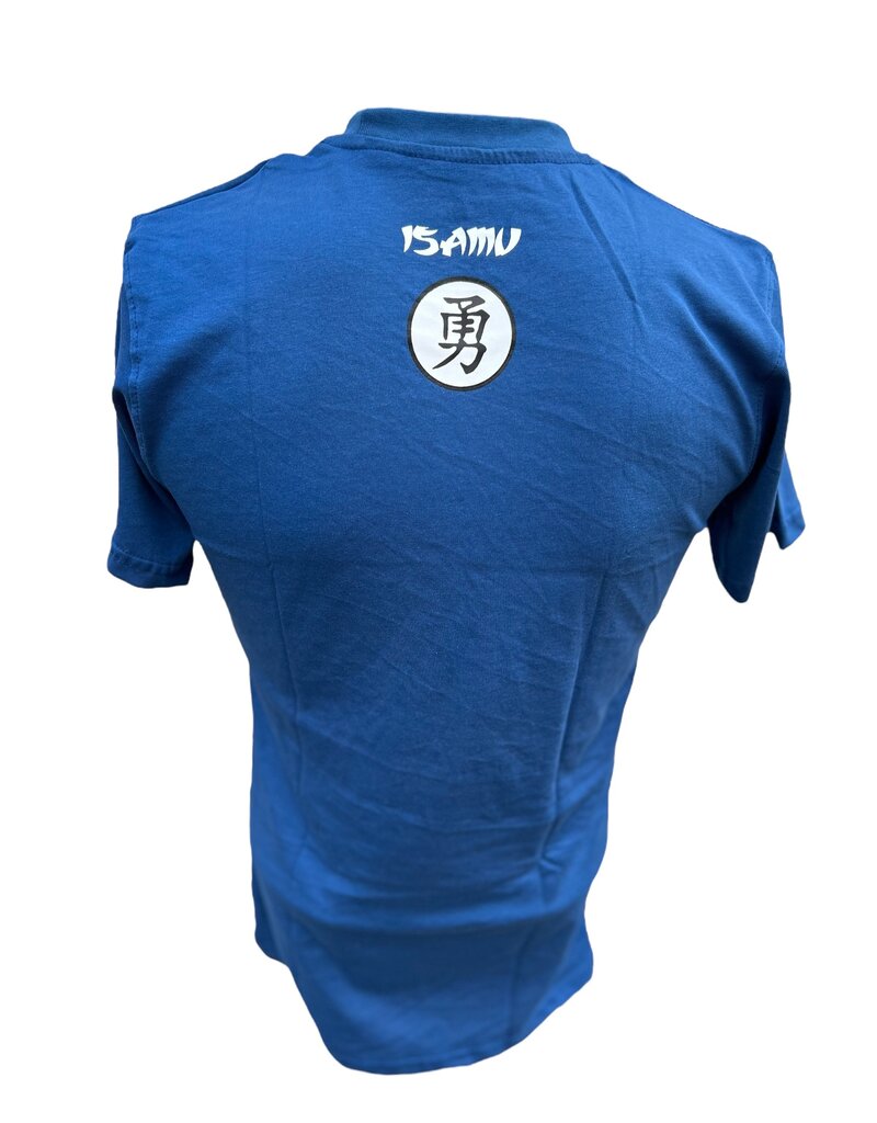 ISAMU ISAMU "Pain is Temporary Glory is Forever" Kyokushin Kanji T-shirt Blue