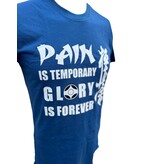 ISAMU " Pain is Temporary Glory is Forever”  Kyokushin Kanji T-shirt Blauw