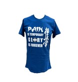 ISAMU ISAMU "Pain is Temporary Glory is Forever" Kyokushin Kanji T-shirt Blue