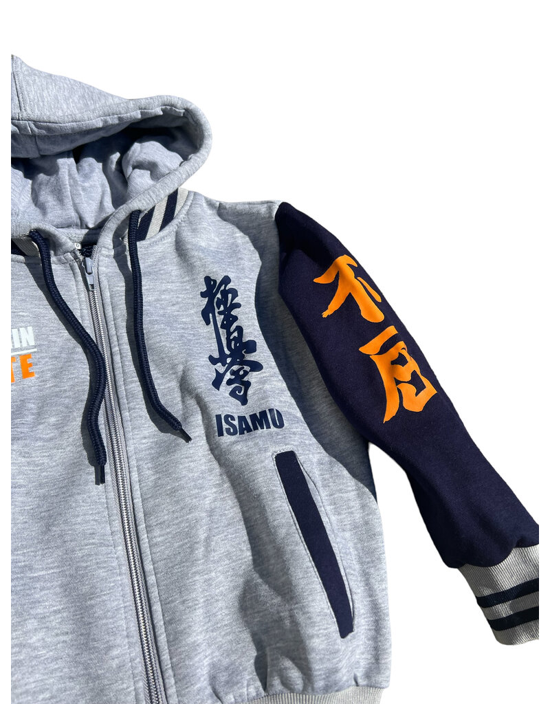ISAMU Kids Kyokushin Karate Baseball Hoodie with zipper