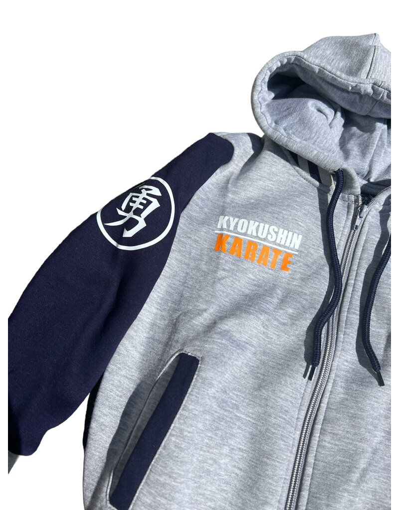 ISAMU Kids Kyokushin Karate Baseball Hoodie with zipper