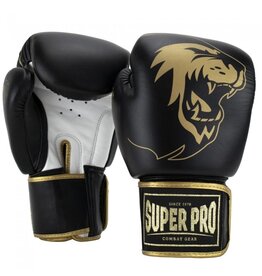 Super Pro Super Pro Combat Gear Warrior Lederen (kick)bokshandschoenen Zwart/Goud