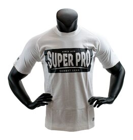 Super Pro Super Pro T-Shirt Block-logo Wit/Zwart