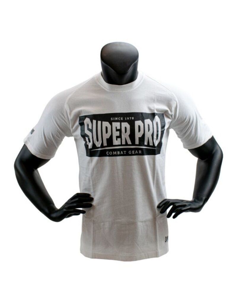 Super Pro Super Pro T-Shirt  Block-logo Wit/Zwart