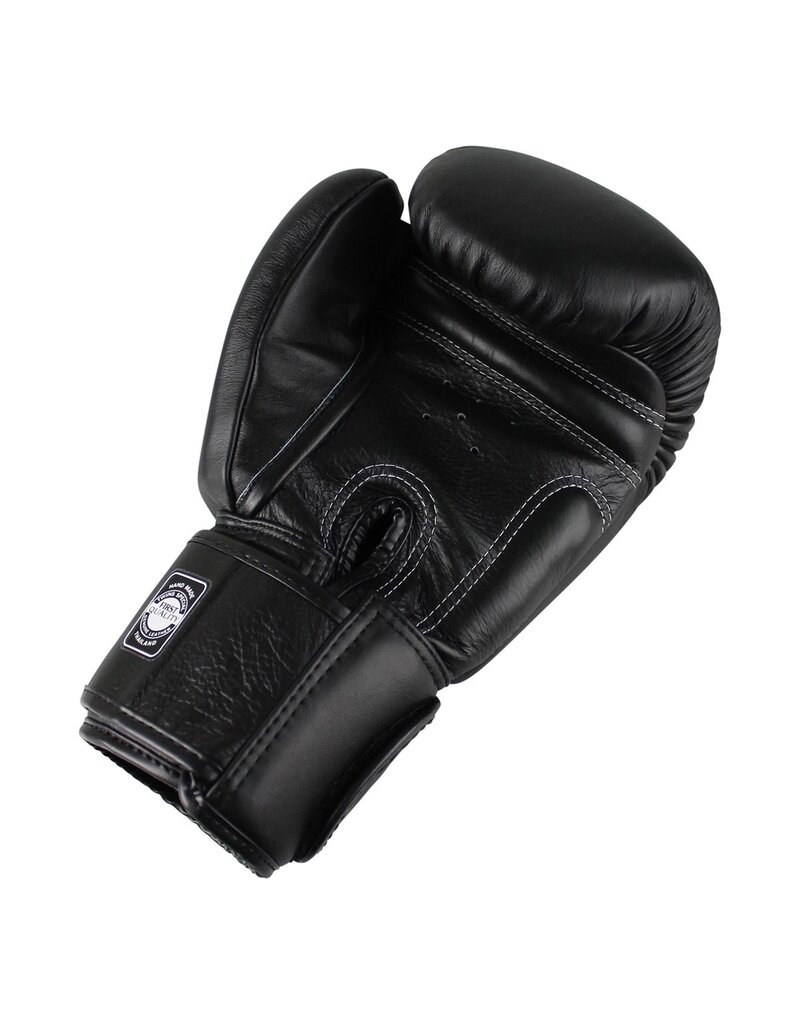 Bokshandschoenen BGVL-3 zwart– handgemaakte Muay Thai handschoenen van runderleer