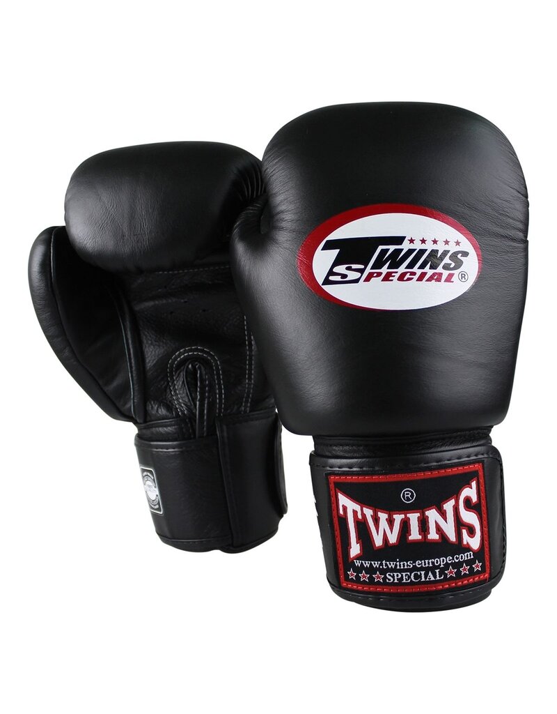 Bokshandschoenen BGVL-3 zwart– handgemaakte Muay Thai handschoenen van runderleer