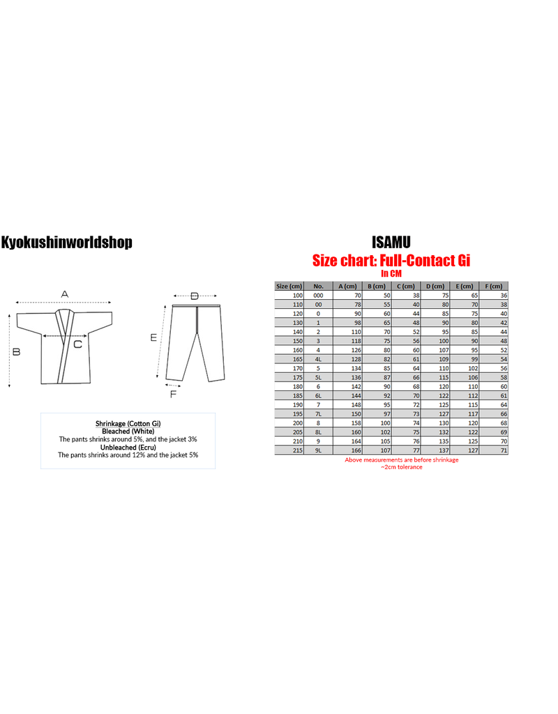 ISAMU Kyokushin Starter Karate Gi – Lightweight Polycotton Uniform with White Belt for Beginners