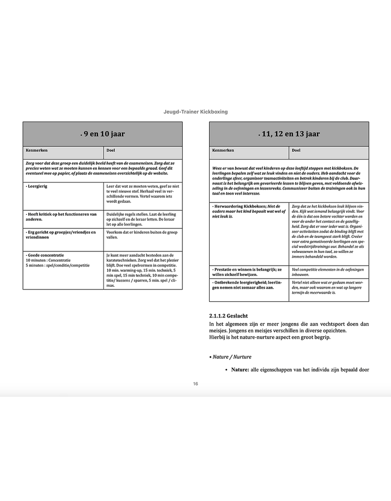 Book hardcover Youth trainer kickboxing