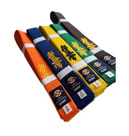 ISAMU Kyokushinkai Kyu Belt with Kanji Embroidery