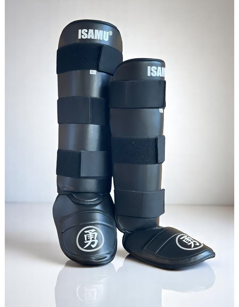 ISAMU Pro Scheenbeschermers met Klittenband Zwart