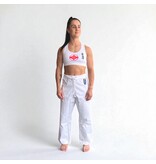 ISAMU Kyokushin Women's Top - White with Kyokushin Kanji and Kanku