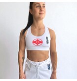 ISAMU Kyokushin Dames Top – Wit met Kyokushin Kanji en Kanku